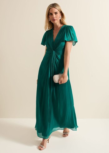 Phase Eight Abbey Satin Dress Green USA | 0461985-MC